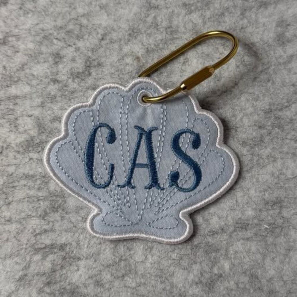 Personalized Shell Bag Charm Monogram Keychain Beach Vacation Cruise Gift